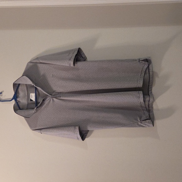 Izod Other - IZOD Golf Performance Polo, Mens Large. Grey And White Horizontal Stripe Pattern